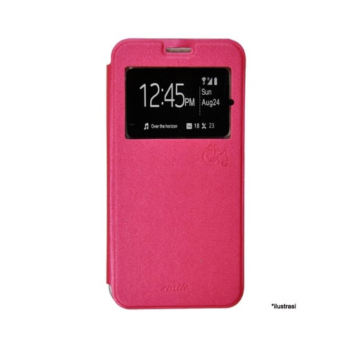 SMILE Flip Cover Case Samsung Galaxy E7 -  Hot Pink
