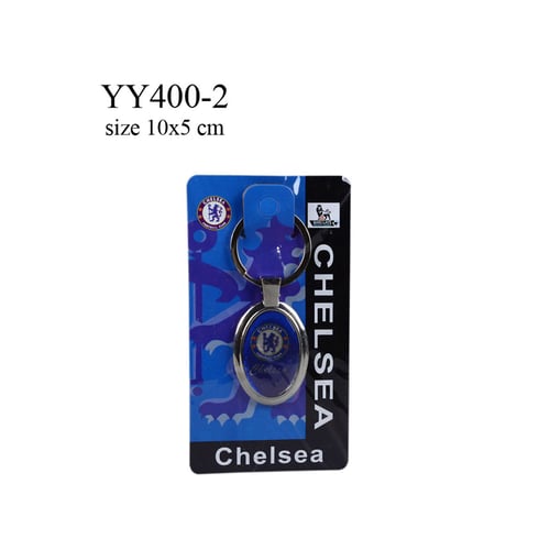 Gantungan kunci metal oval klub bola Chelsea YY400-2