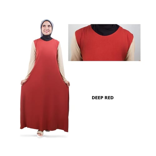 Gamis Lengan Pendek Jersey Deep Red