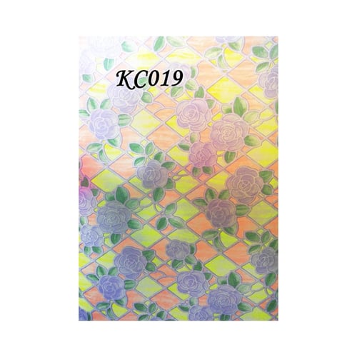 Sandblast Sticker Kaca 45cm X 5m KC019 Purple Mozaic Flower