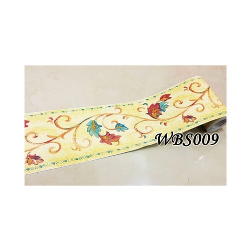 Flower Wall Border Sticker 10mx10cm WBS009 Brown N Red