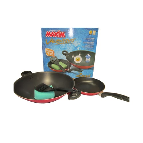 Jual MAXIM Wajan Wok Penggorengan Teflon Valentino Set