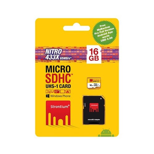 STRONTIUM Nitro MicroSD Card Only 16GB 433X up to 65MB/s