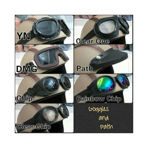 CLASSY Bogo Kacamata Google Path untuk Helm Retro