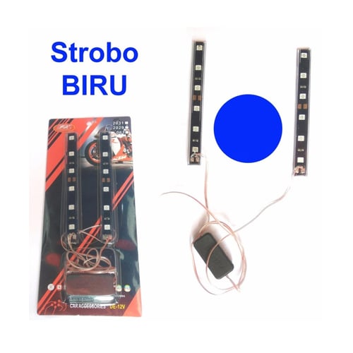 Jual LED STROBO 2 Modul Strobe Lampu Biru Virgo Motor
