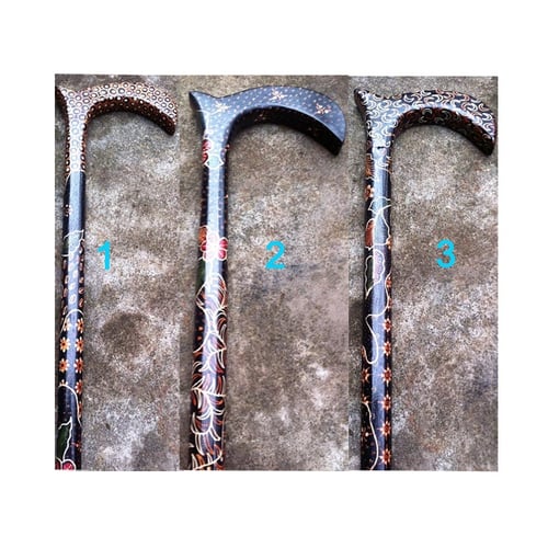 Tongkat Teken Manula Kayu Batik