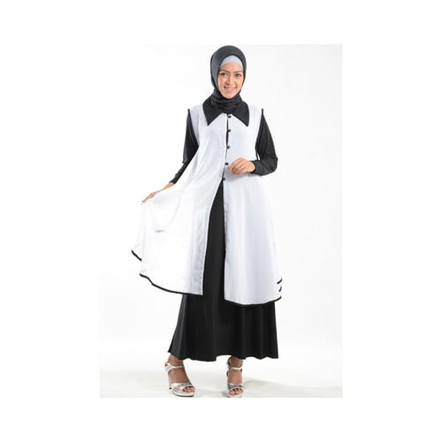 Cardigan Outer Cantik Bahan Ceruti Muslim Gamis Putih