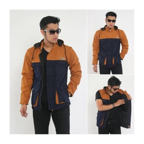 Jaket Parka Rompi Orange Hitam