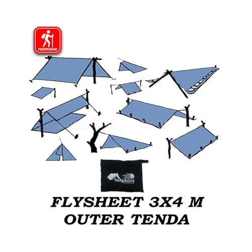 The North Face Flysheet 3x4 M Waterproof TrapTent Survival Kit Atap Tenda Darurat
