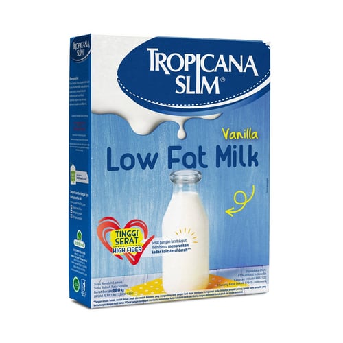 TROPICANA SLIM Low Fat Milk Vanilla 180gr Isi 12D