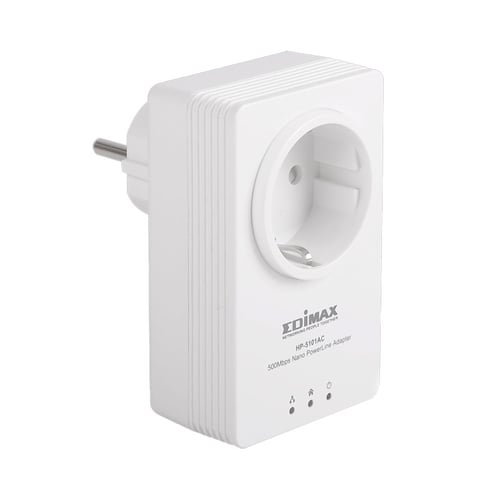 Edimax 500Mbps Powerline Adapter Integrated w/ Power Socket & Ethernet Port ( TWIN PACK ) HP-5101ACK (KIT)