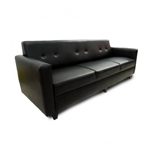 KINGS FURNITURE Sofa Minimalis 3 Seater Black