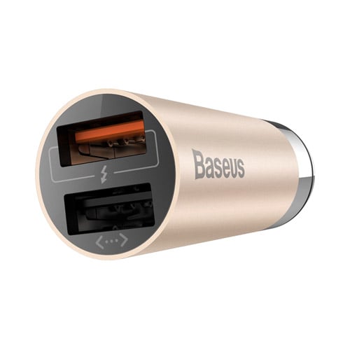 BASEUS CarQ Quick Charge Dual USB Car Charger Luxury Gold