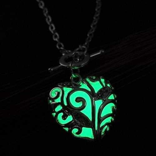 Glow In The Dark Bth Leaf Heart Bracelet RC8DBF Green 6pcs