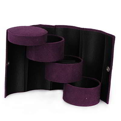 Cylinder Shape Charm Design Jewelry Box RFAABD Purple 6pcs