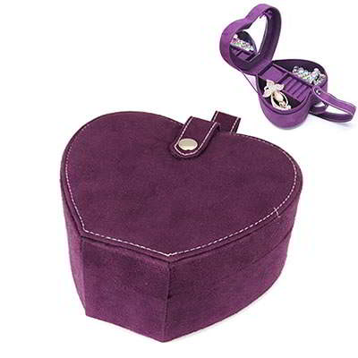 Shape Design Jewelry Box Heart SE8FFB Purple 6pcs
