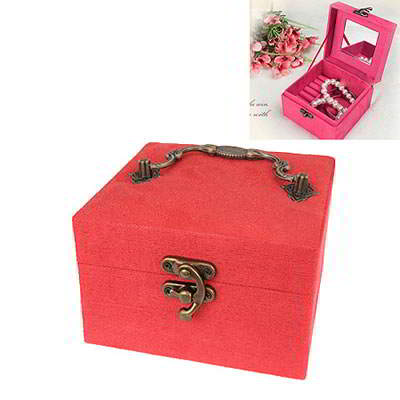 Square Shape Design Jewelry Box SE8FF5 Red 6pcs