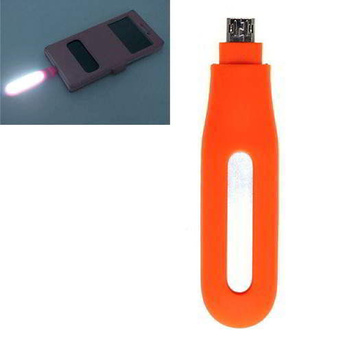 Pure Color Hollow Out LED Fill Light Android Orange 6pcs