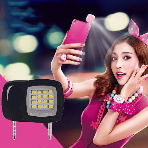 Square LED Beauty Selfie Timer Black RBC6FF 6pcs