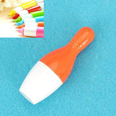 Korean Flexible Bowling Design Pen Orange SBA8FD 6pcs