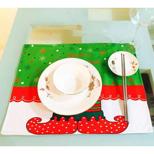 Snowflake Boots Square Table Mat RC8EFCRed White 6pcs
