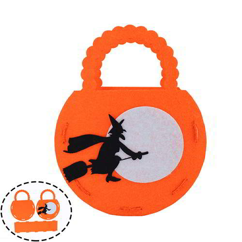 Halloween Moon Wizard Pattern Candy Bag RCFDA5 Orange 6pcs