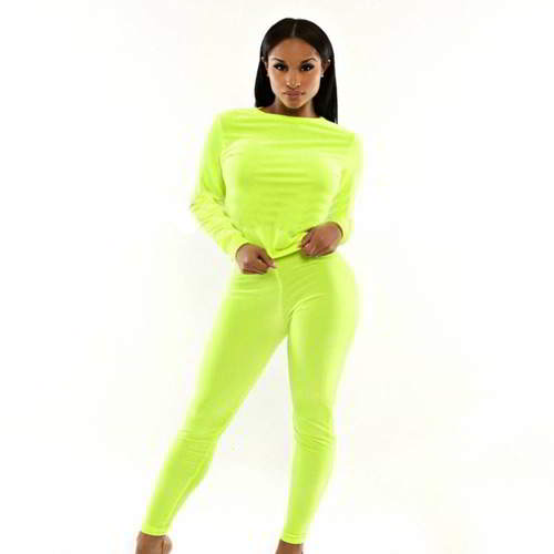 O Neckline Sleeve Jumpsuits RBBEBB Green 6pcs