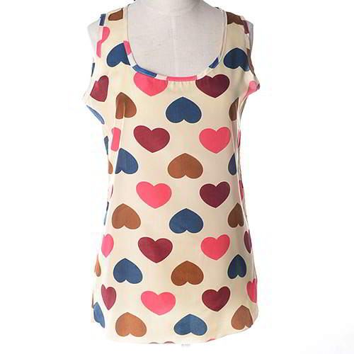 Heart Pattern Sleeveless Garment RBEE68 Multi Color 6pcs