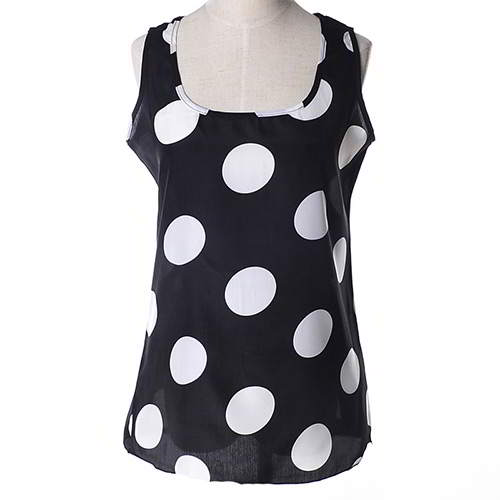Round Pattern Sleeveless Garment RBEE7E Black White 6pcs