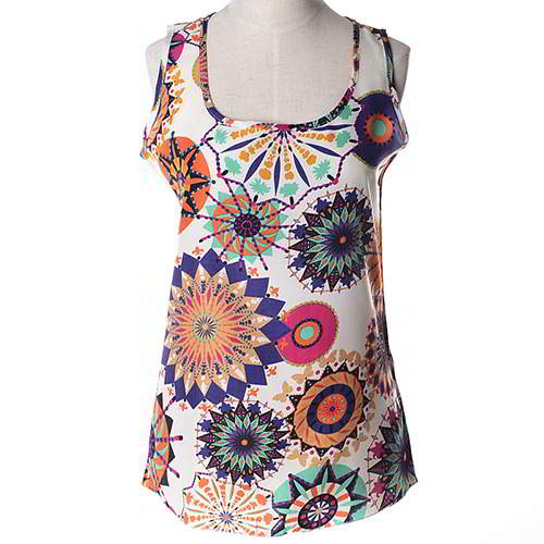 Sunflower Pattern Sleeveless Garment RBEE7D Multi Color 6pcs