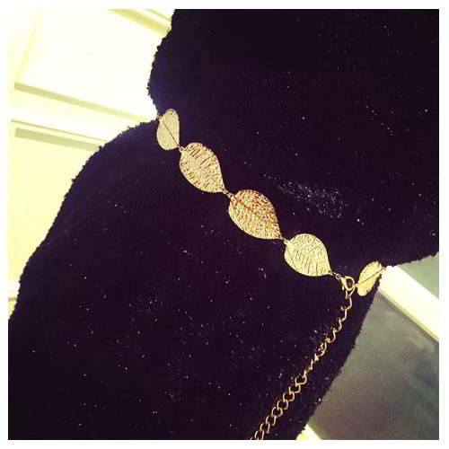 Thin Belts Leaf Decorated Simple Design RADABA Gold