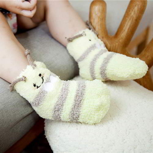JRK Kids Cartoon Bee Pattern RA6BA8 Light Yellow 6pcs