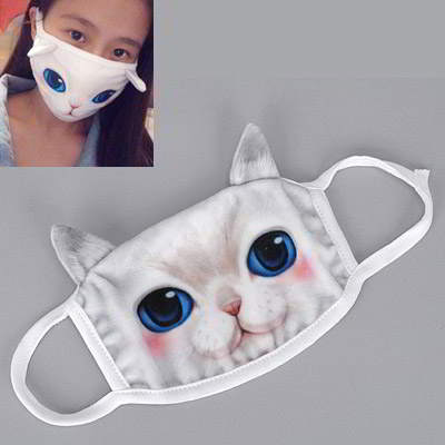 Cat Pattern Decorated Simple Design R8A7AA White 6pcs