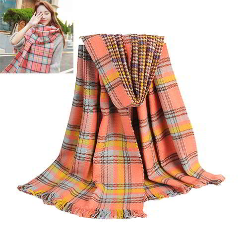 Plover Grids Two Sided Scarf RC8CB7 Multi Color 6pcs