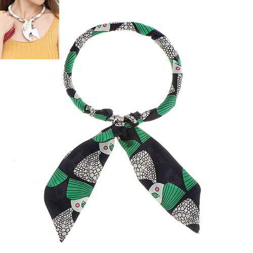 Twilly Choker Scarf Cartoon Pattern Bowknot RC856B 6pcs