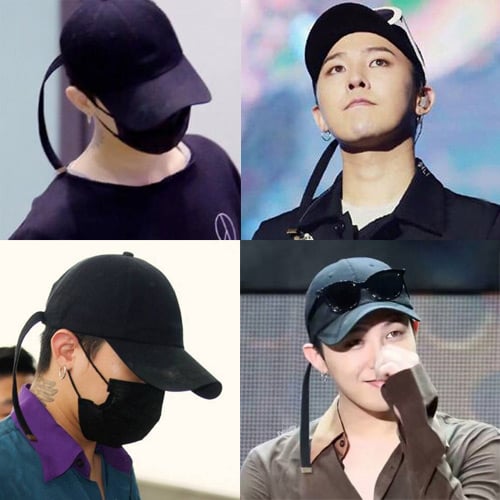 G Dragon Strap Simple Baseball Cap RC7FFF Black 6pcs