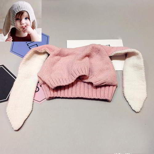JRK Kids Bunny Ears Pure Color Baby Gorro RBED5B Pink 6pcs