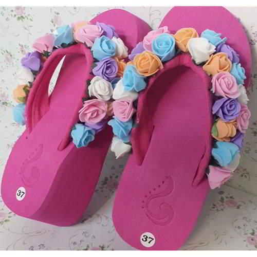 Flower Beach Shoes RAC78F Plum Red 6pcs