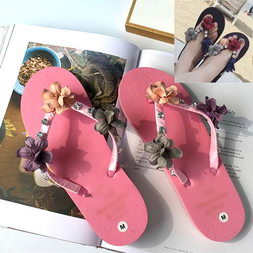 Flower Diamond Beach Shoes RAEAAD Pink 6pcs