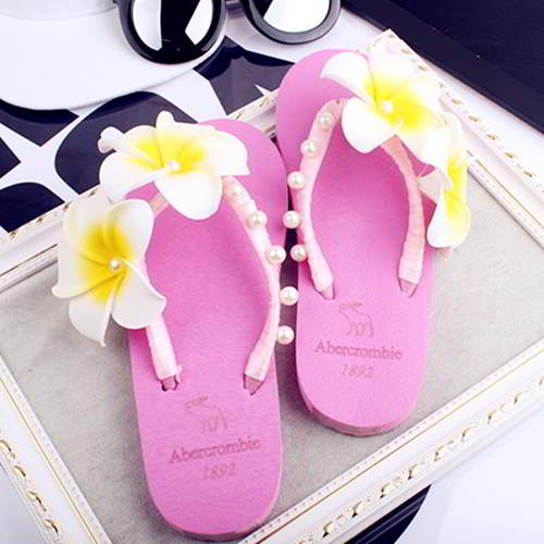 Two Flowers Beach Shoes RAC8EE Plum Red 6pcs
