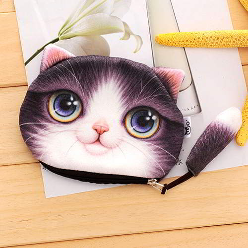 Kitten Cartoon Cat Pattern Decorated 3D Design RBF7EF Purple