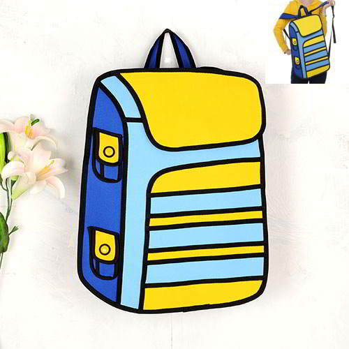 Cartoon 3D Strip Backpack RBDA55 Yellow 6pcs