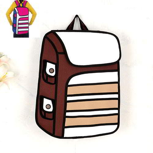 Cartoon 3D Strip Backpack RBDA5D Brown 6pcs