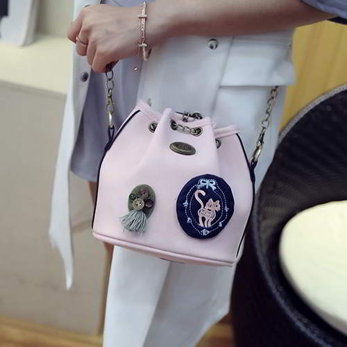 Badge Pattern Bucket RBD68D Pink 6pcs