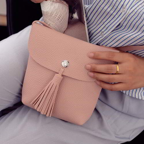 Tassel Pendant RBD66B Pink 6pcs