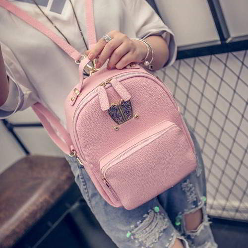 Rabbit Pure Color Backpack RBAF67 Pink 6pcs