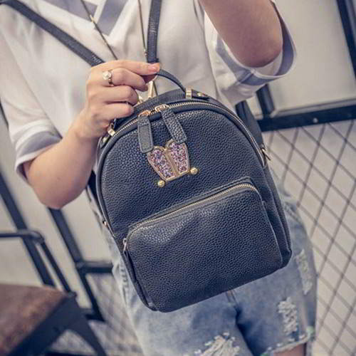 Rabbit Pure Color Backpack RBAF66 Black 6pcs