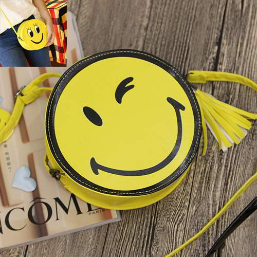 Smiling Face Round Simple RC755F Yellow Black 6pcs