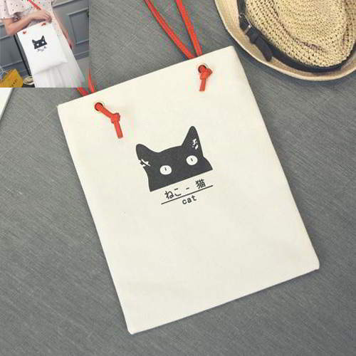 Cat Canvas Bag RBE7AF White 6pcs