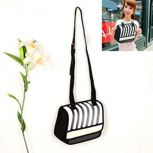 Cartoon 3D Strip Shoulder Bag RBDA57 Black 6pcs